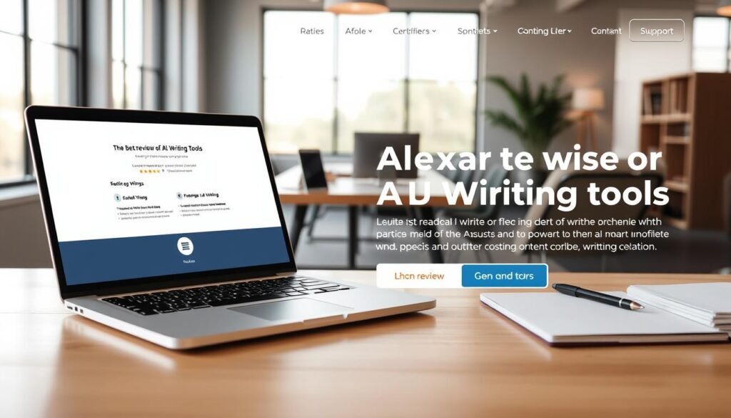 AI writing tool review site