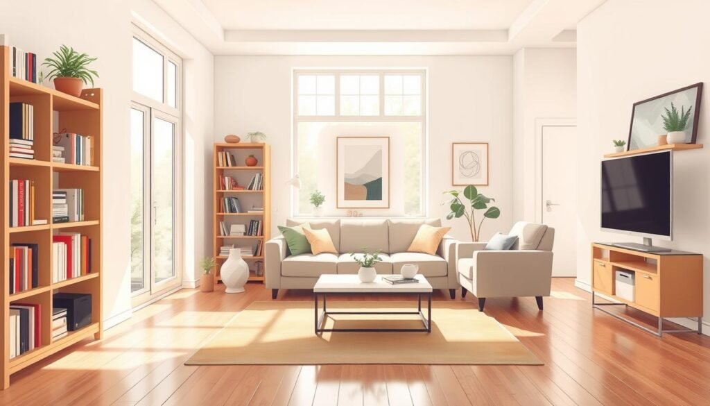 living room decluttering