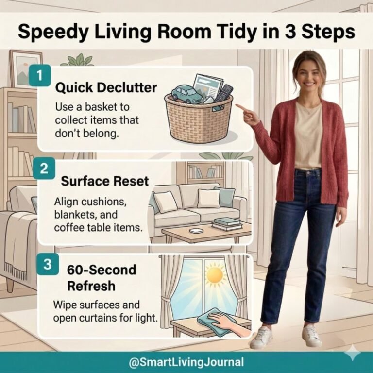 Speedy Living Room Tidy in 3 Steps