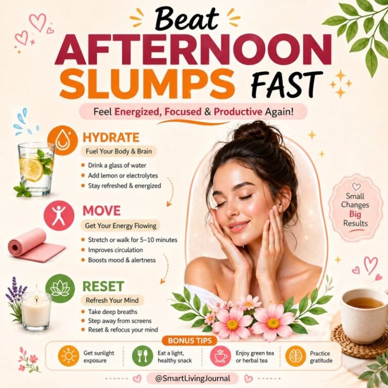 Beat Afternoon Slumps Fast: 3 Focus Fixes to Try Now.