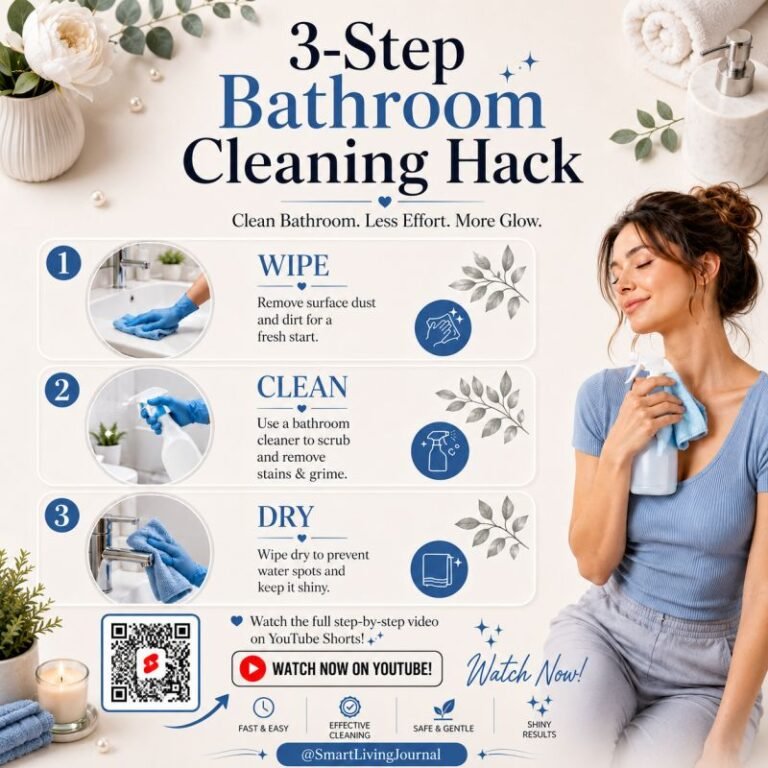 3-Step Rapid Bathroom Surface Wipe Hack for Quick Cleaning.