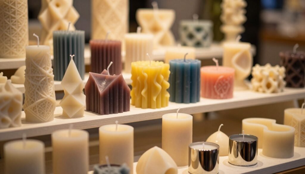 sculptural candles and decorative wax molds